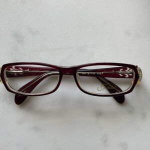 Jubilee 5772 NWOT Women’s Ruby Red Rectangle Eyeglasses Academia Office Siren